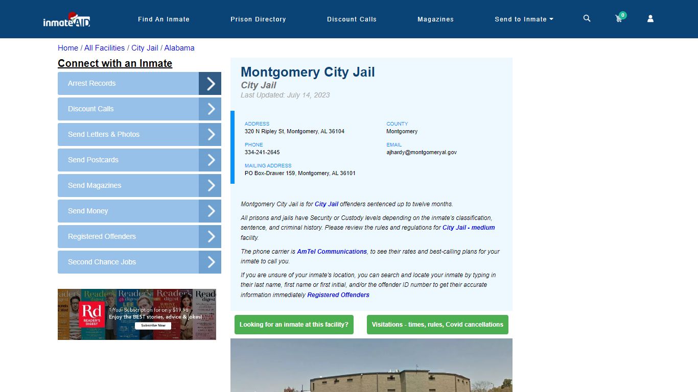 Montgomery City Jail | Inmate Locator