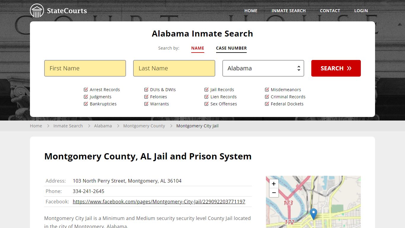 Montgomery City Jail Inmate Records Search, Alabama - StateCourts
